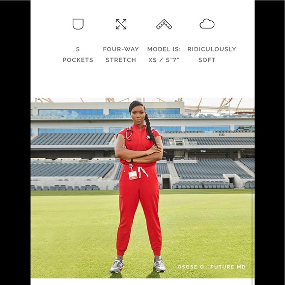 NWT FIGS Zamora Joggers Scrub Pants in Winning Red - Picture 1 of 10